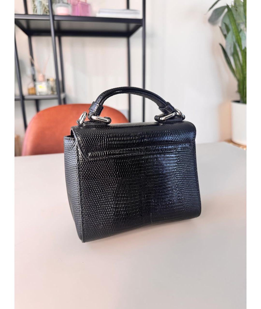 DOLCE&GABBANA Черная кожаная сумка с короткими ручками, фото 3