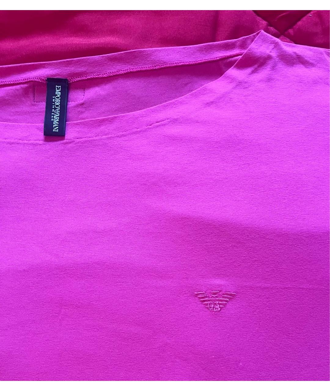 EMPORIO ARMANI Розовое хлопко-эластановое платье, фото 4