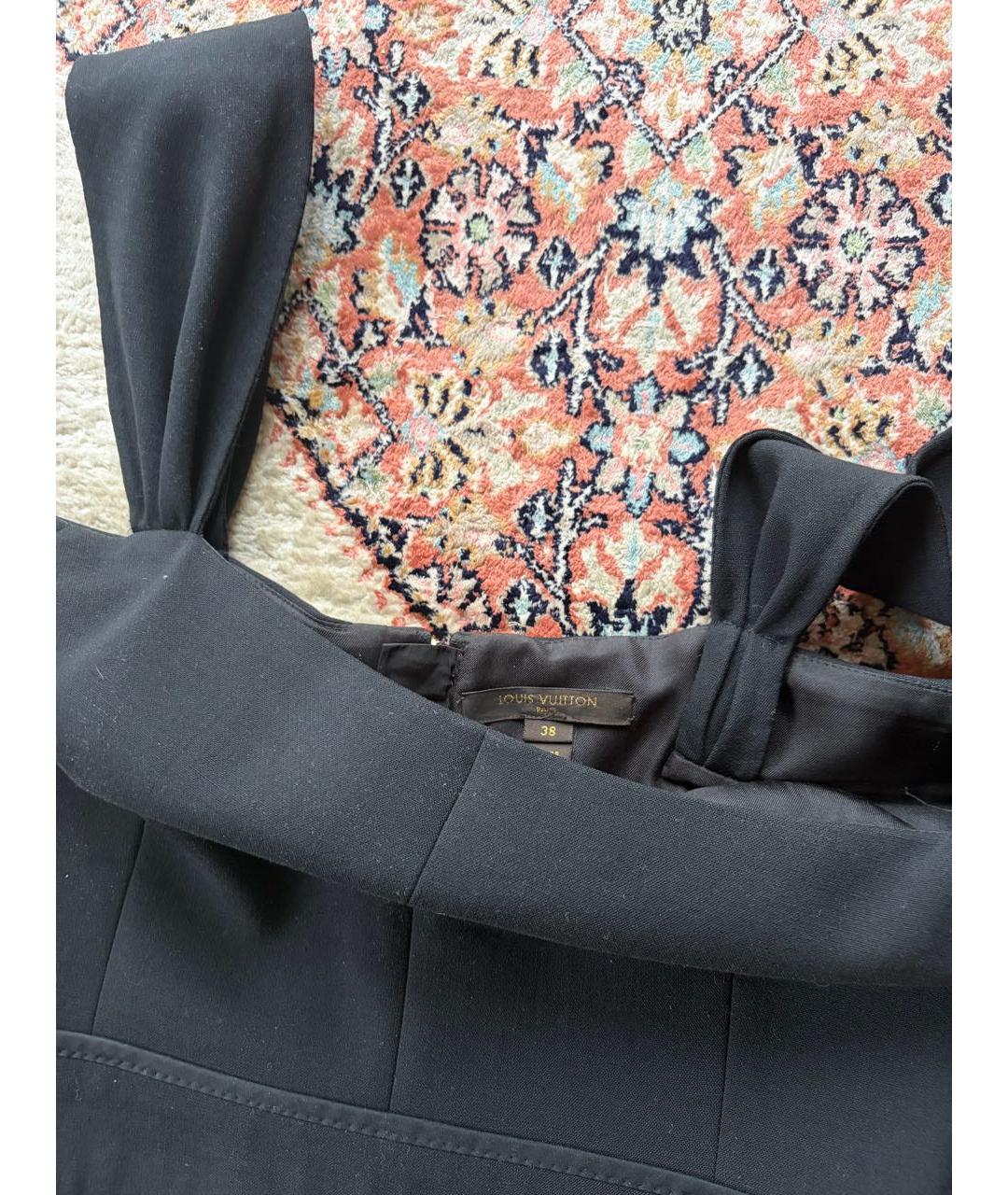 LOUIS VUITTON Черное шерстяное коктейльное платье, фото 4