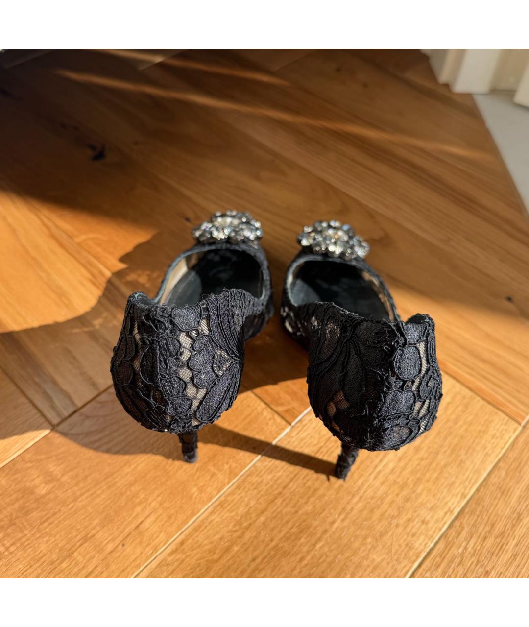 DOLCE&GABBANA Черные текстильные туфли, фото 4