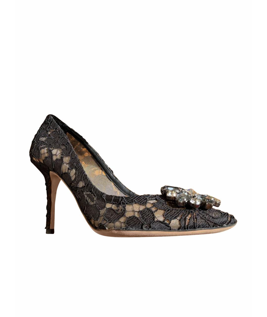 DOLCE&GABBANA Черные текстильные туфли, фото 1