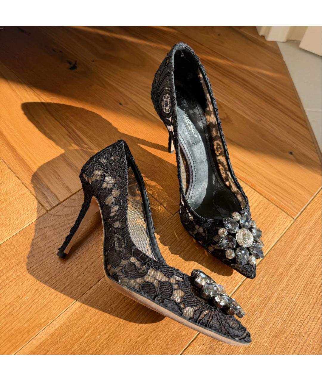 DOLCE&GABBANA Черные текстильные туфли, фото 5