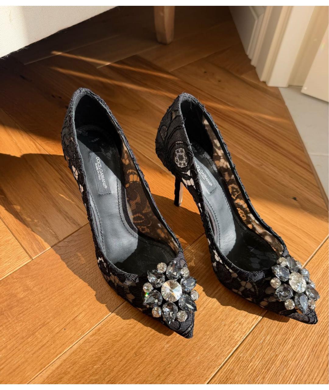 DOLCE&GABBANA Черные текстильные туфли, фото 2