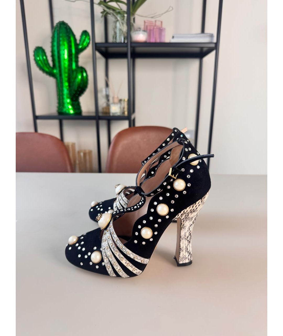 GUCCI Черные замшевые туфли, фото 3
