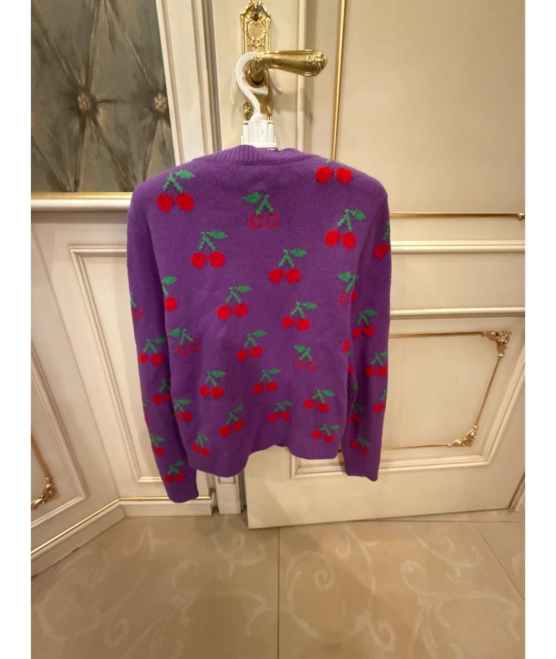 GUCCI Фиолетовый шерстяной кардиган, фото 2