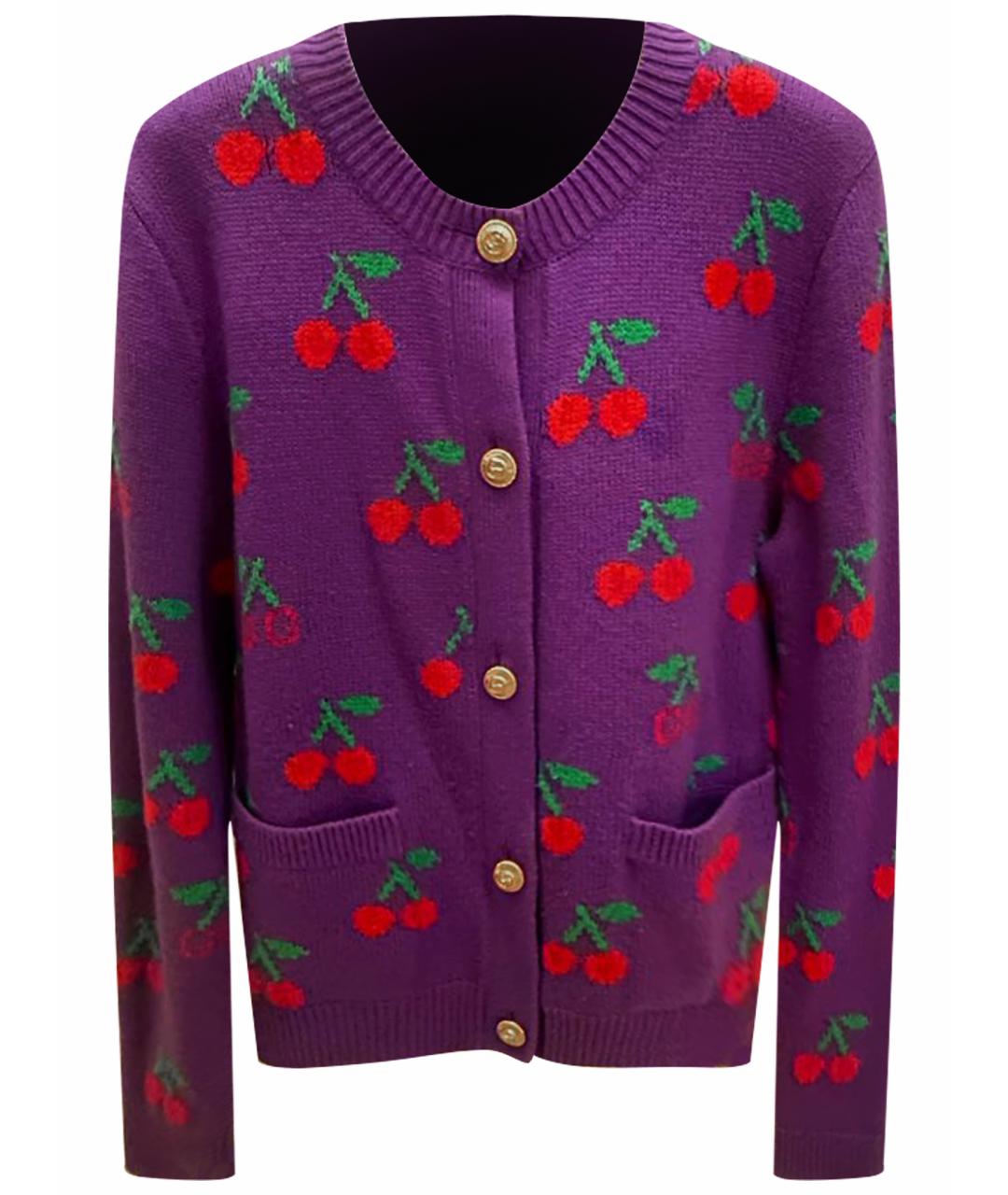 GUCCI Фиолетовый шерстяной кардиган, фото 1