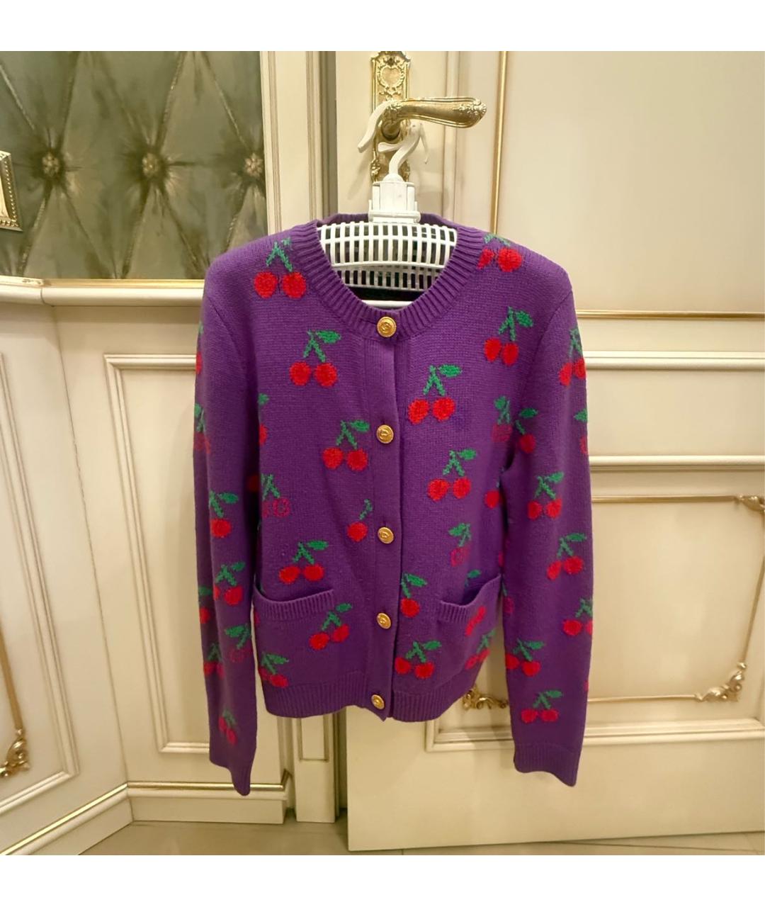 GUCCI Фиолетовый шерстяной кардиган, фото 7