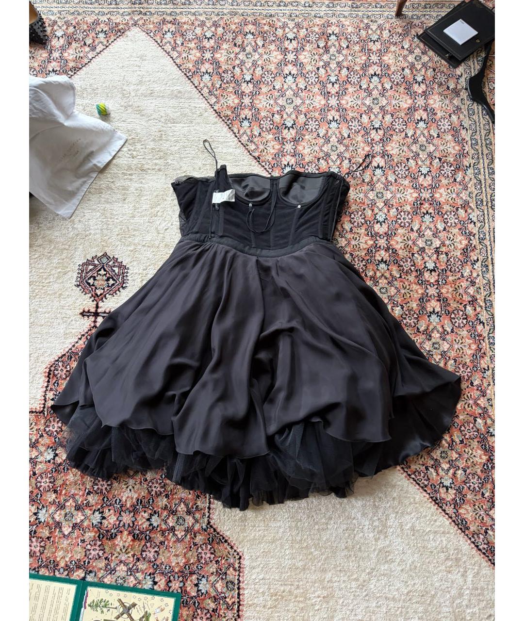 DOLCE&GABBANA Черное шелковое вечернее платье, фото 3