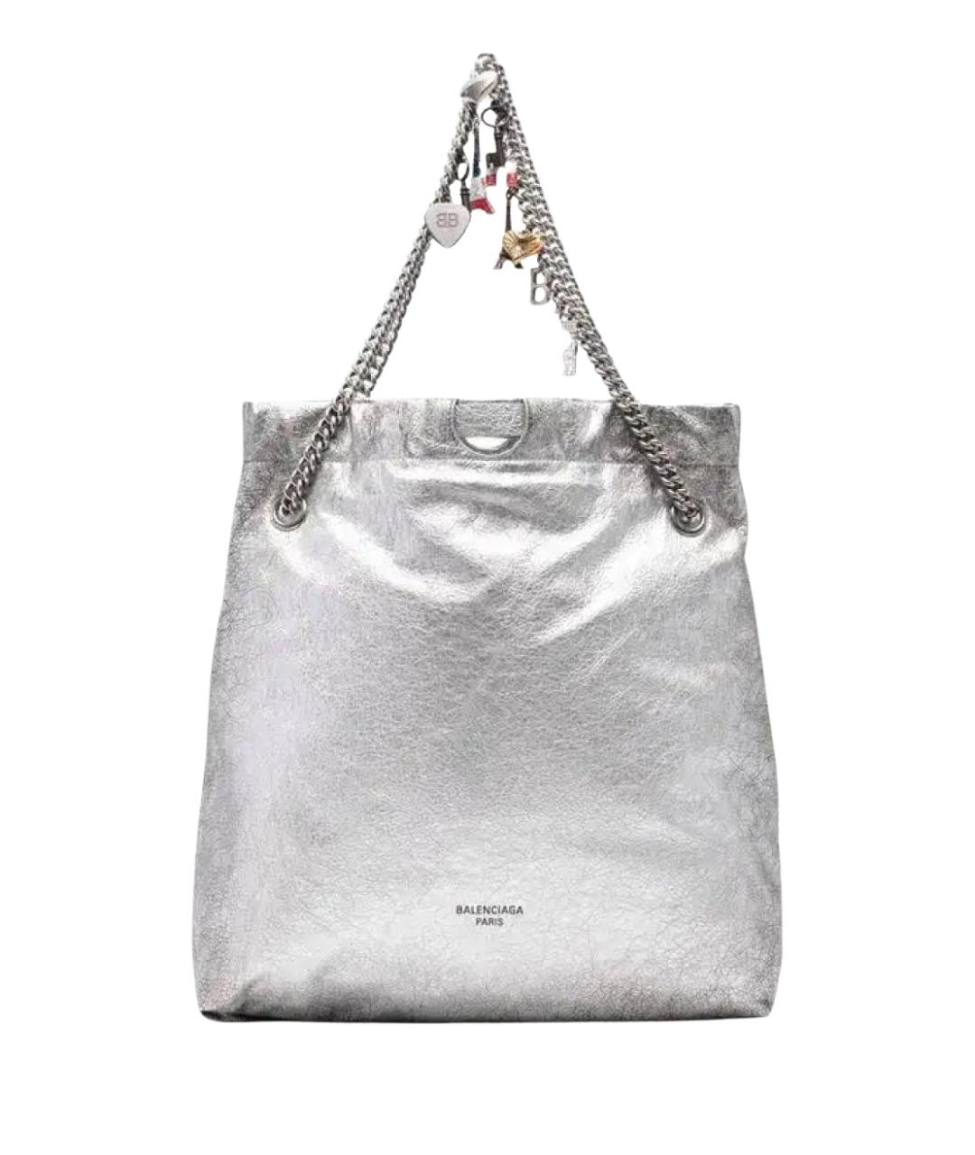 BALENCIAGA Серая кожаная сумка тоут, фото 1