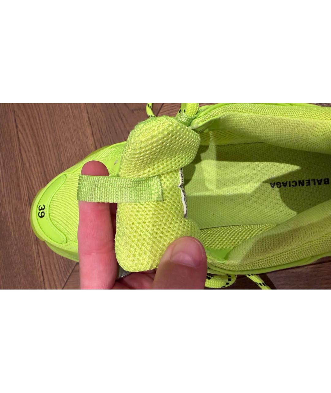 BALENCIAGA Салатовые кожаные кроссовки, фото 5
