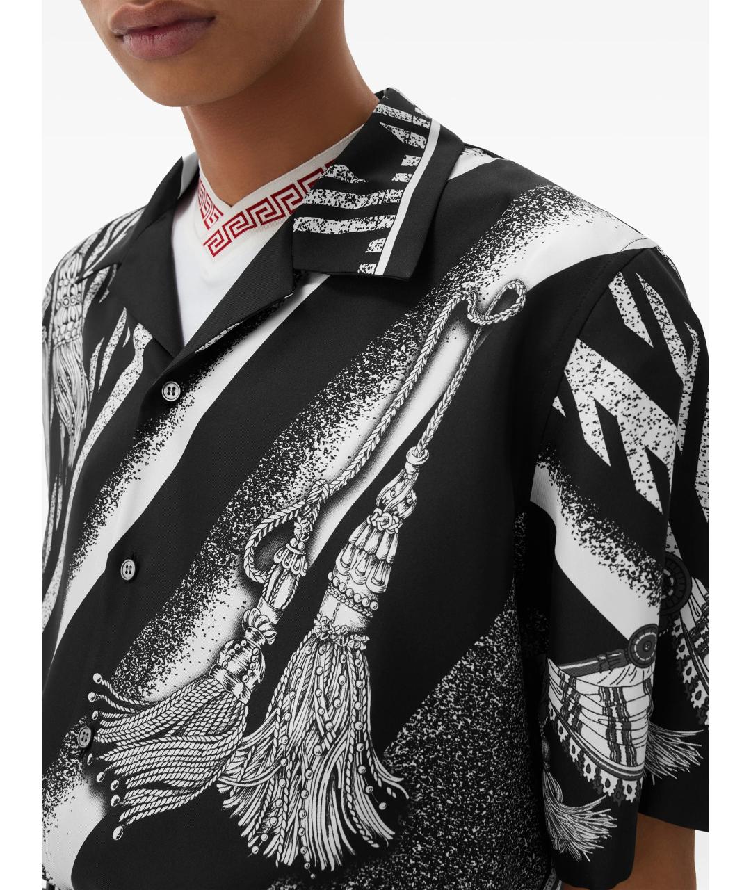 VERSACE Черная шелковая кэжуал рубашка, фото 4