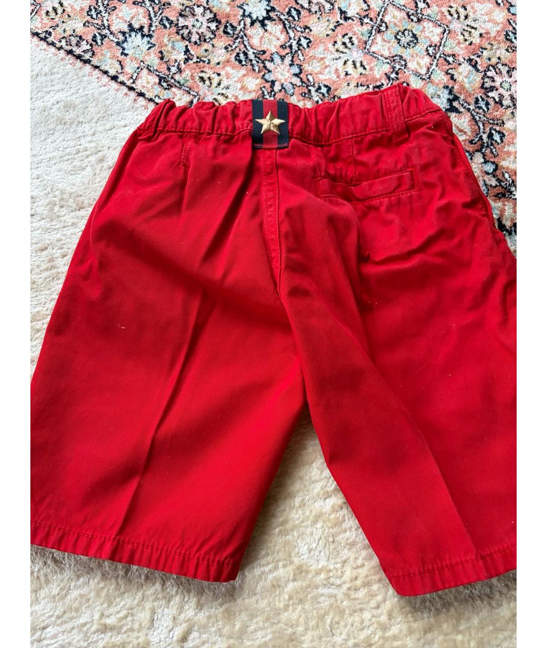 GUCCI KIDS Красные хлопковые детские шорты, фото 2