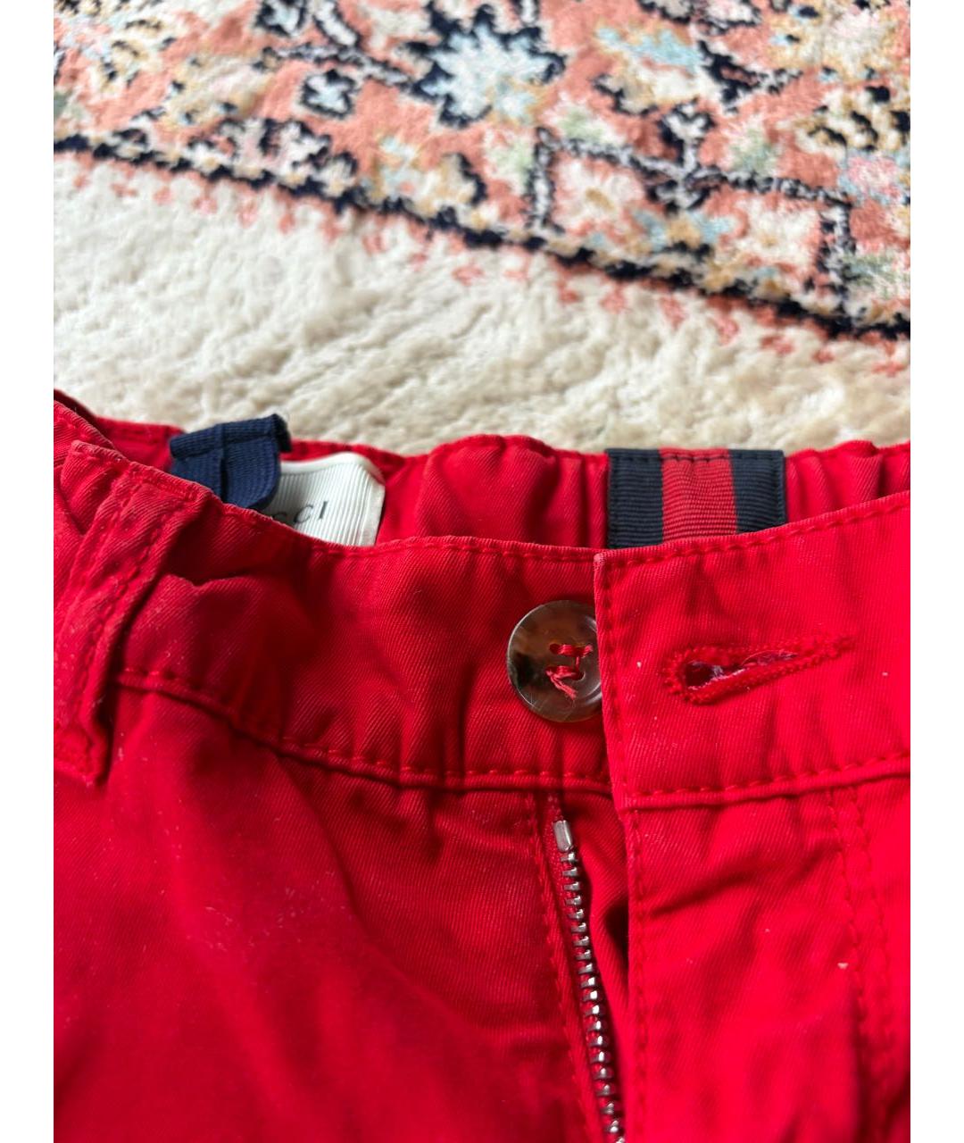GUCCI KIDS Красные хлопковые детские шорты, фото 4