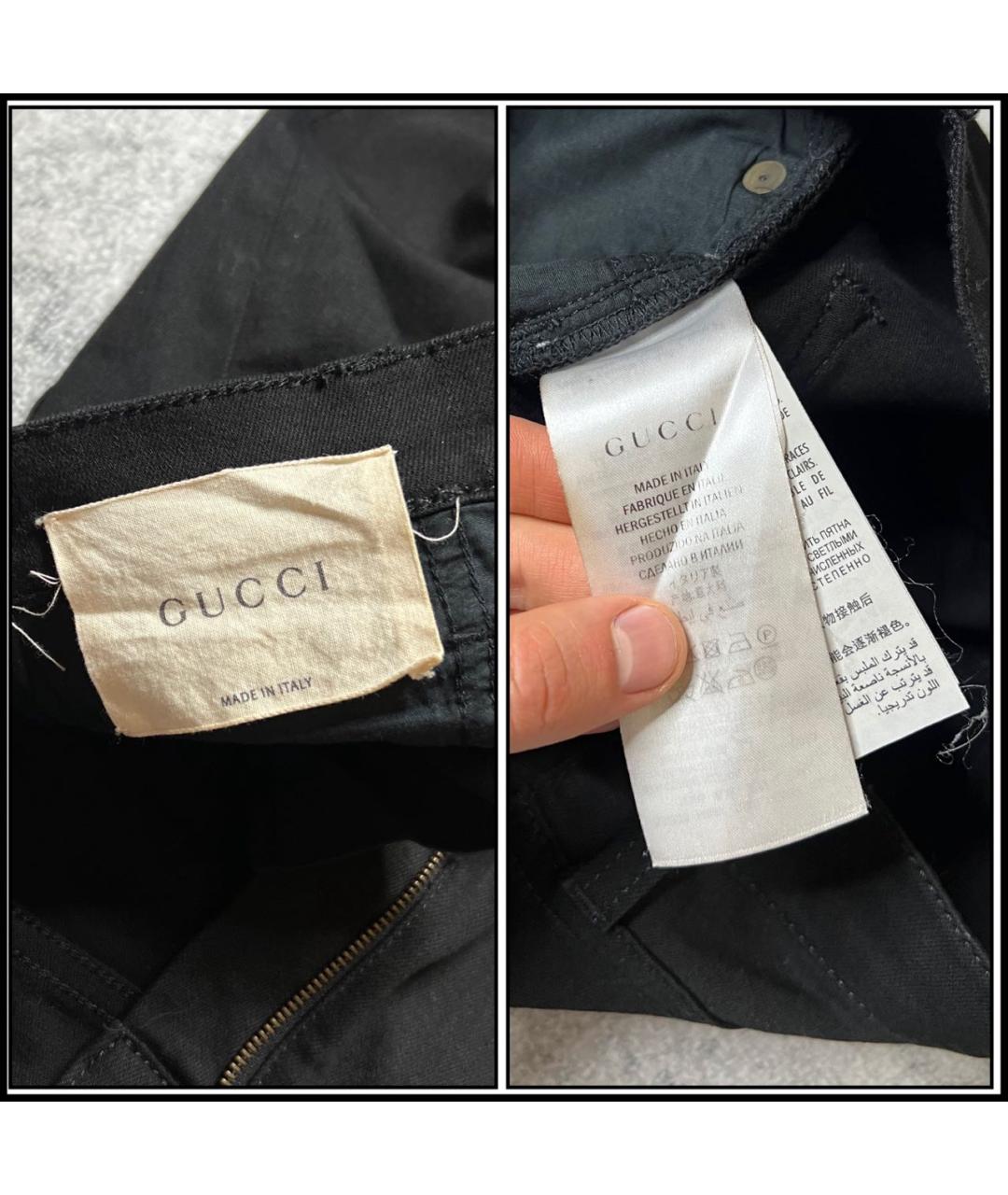 GUCCI Черные хлопко-эластановые джинсы слим, фото 8