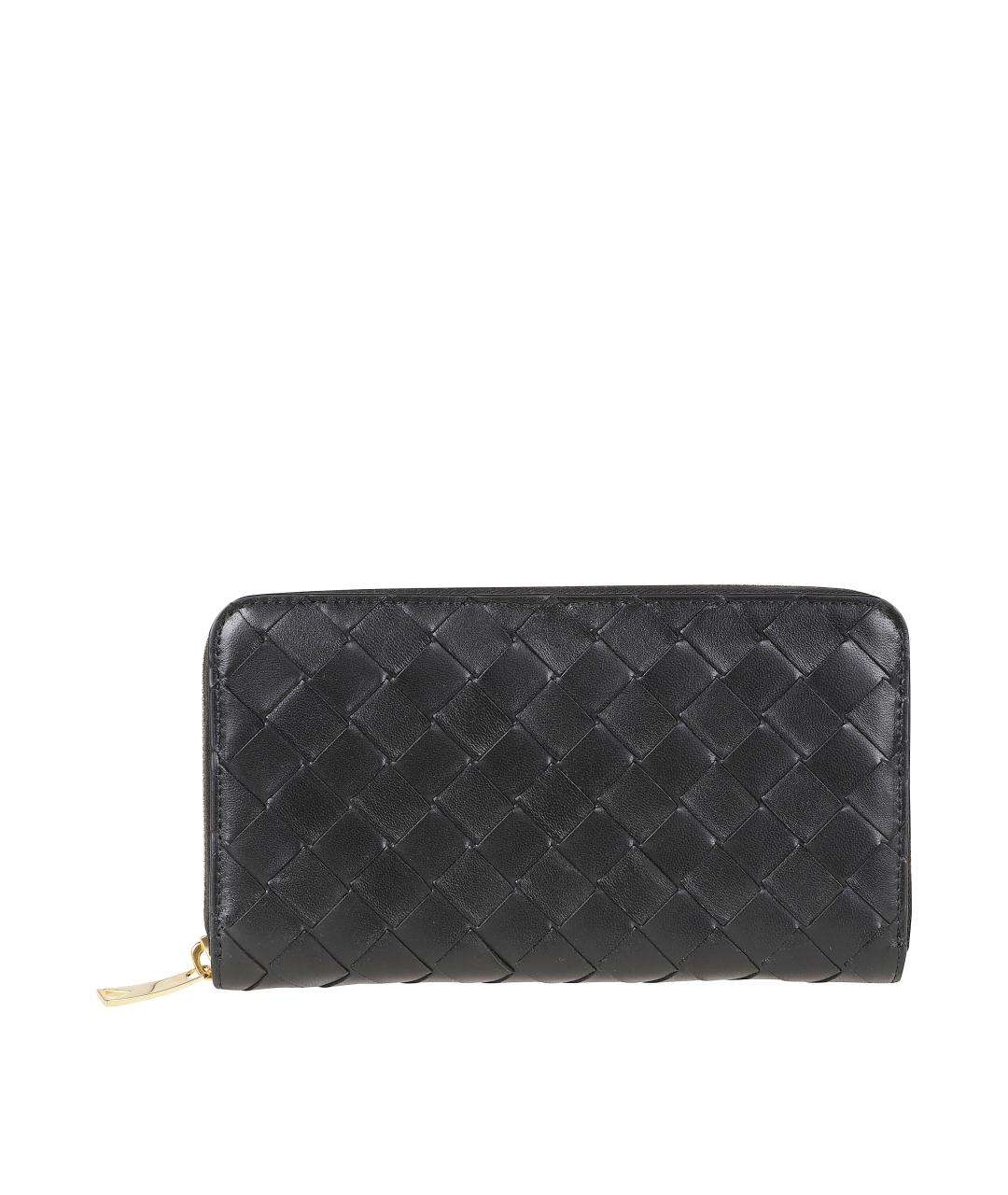 BOTTEGA VENETA Черный кожаный кошелек, фото 1