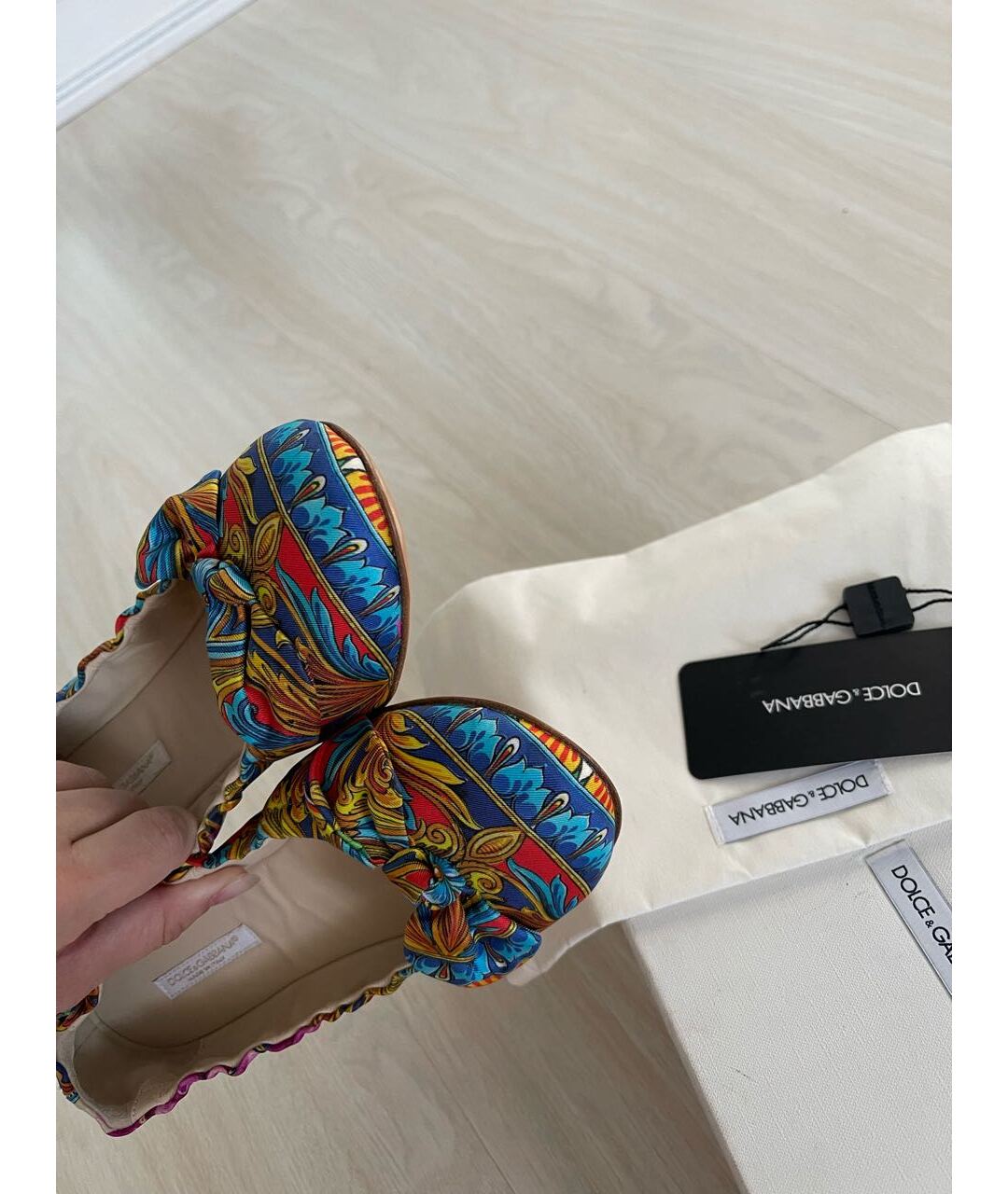 DOLCE&GABBANA Мульти текстильные балетки, фото 4