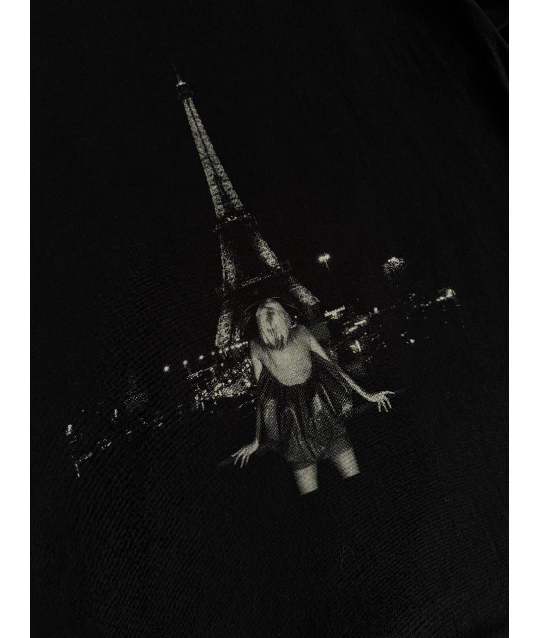 SAINT LAURENT Черная хлопковая футболка, фото 3