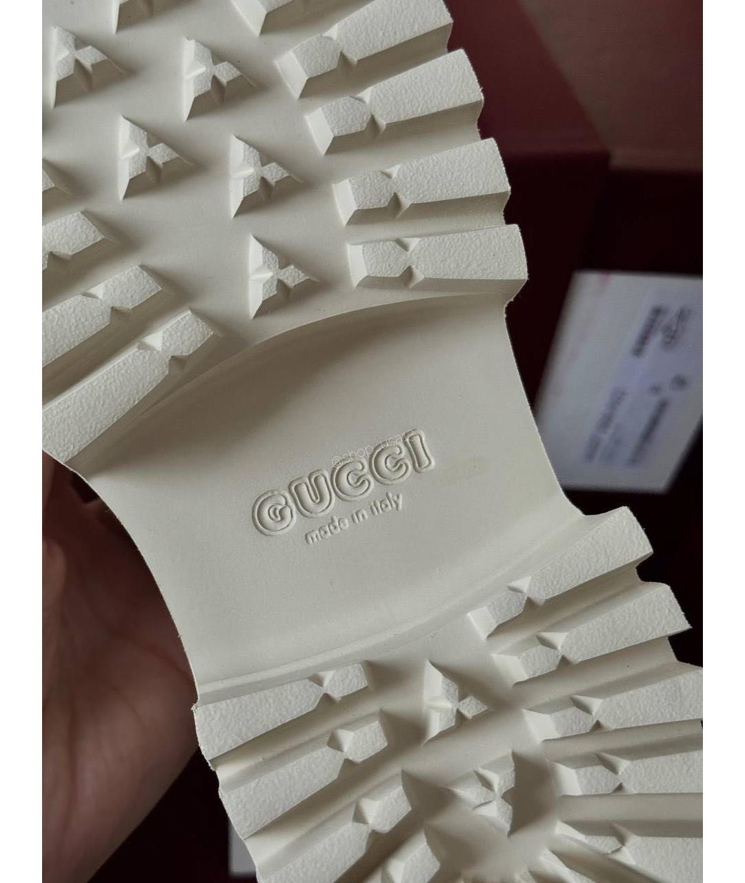 GUCCI Бежевые резиновые сабо, фото 5