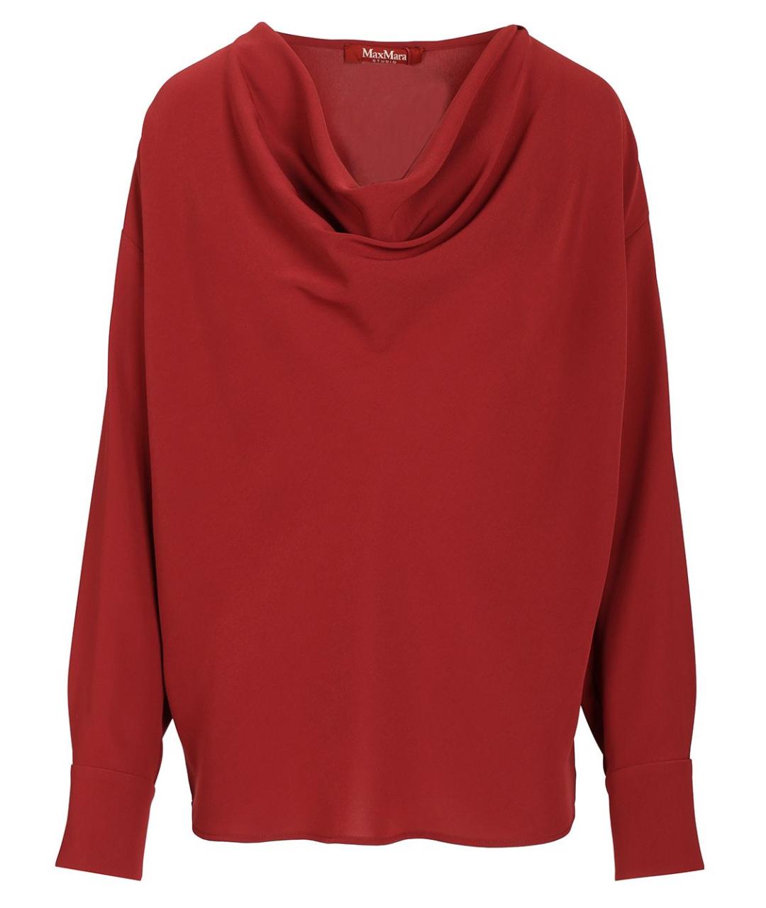 MAX MARA STUDIO Бордовая ацетатная блузы, фото 1