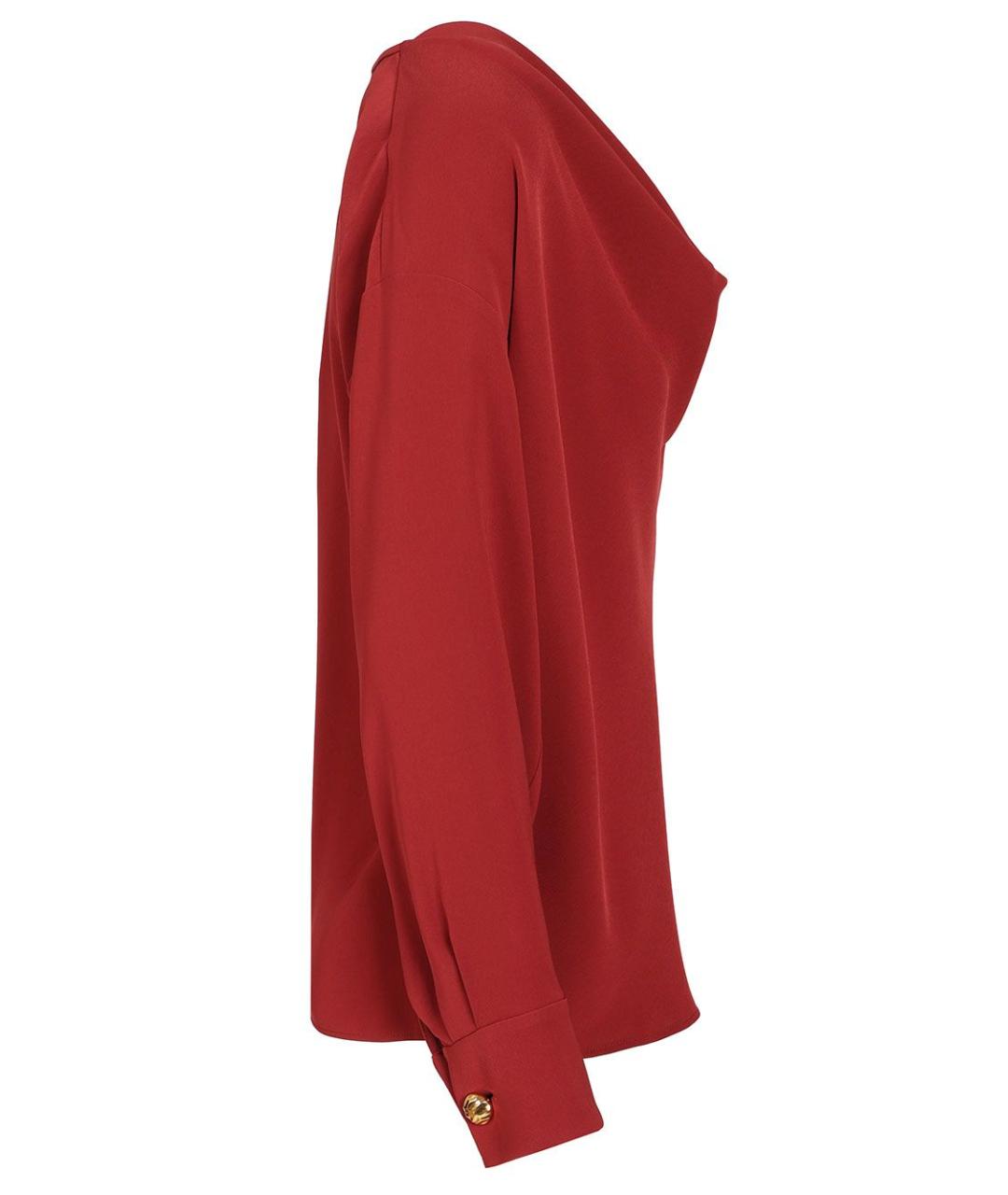 MAX MARA STUDIO Бордовая ацетатная блузы, фото 3
