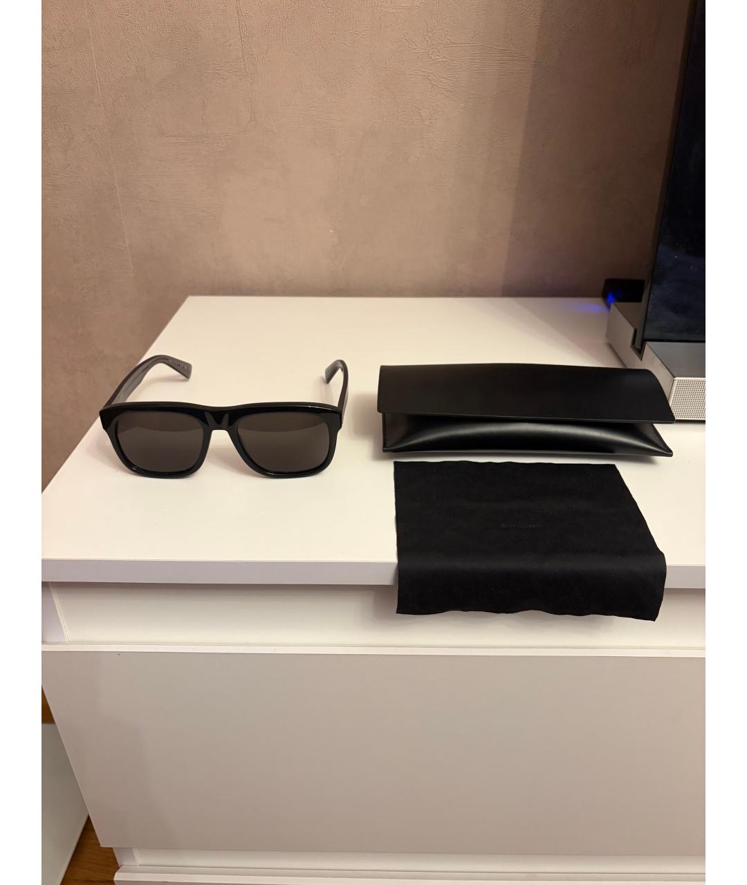 SAINT LAURENT Черные пластиковые солнцезащитные очки, фото 3