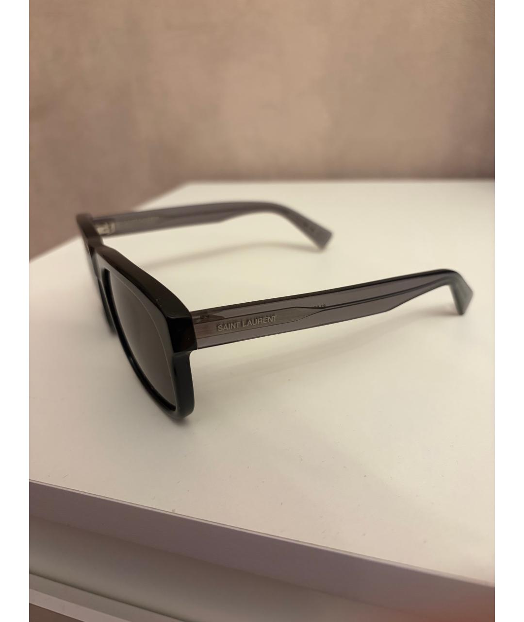 SAINT LAURENT Черные пластиковые солнцезащитные очки, фото 2