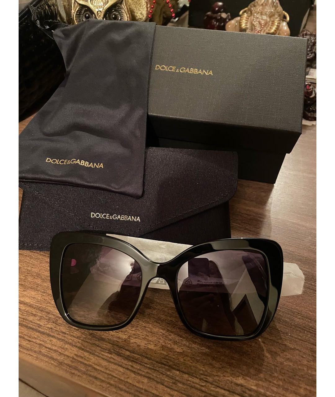DOLCE&GABBANA Черные пластиковые солнцезащитные очки, фото 4