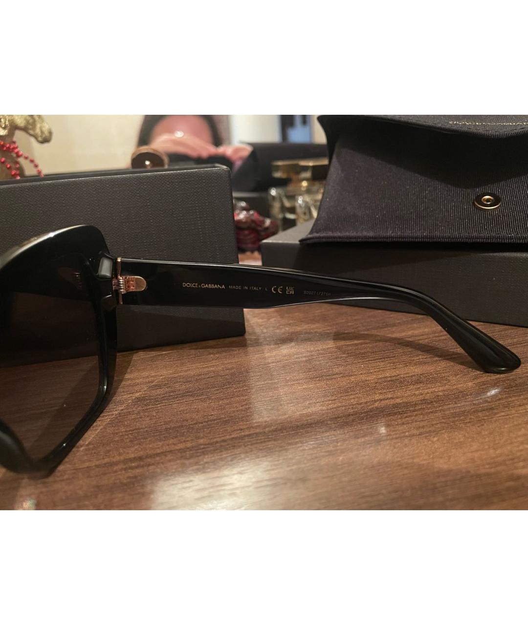 DOLCE&GABBANA Черные пластиковые солнцезащитные очки, фото 3