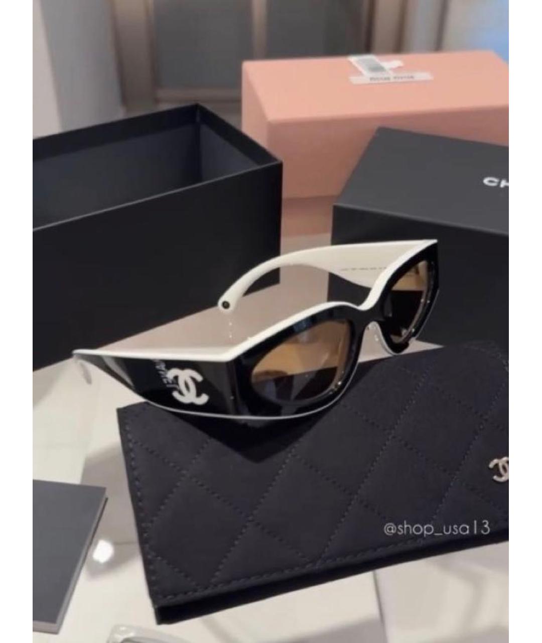 CHANEL Черные пластиковые солнцезащитные очки, фото 6