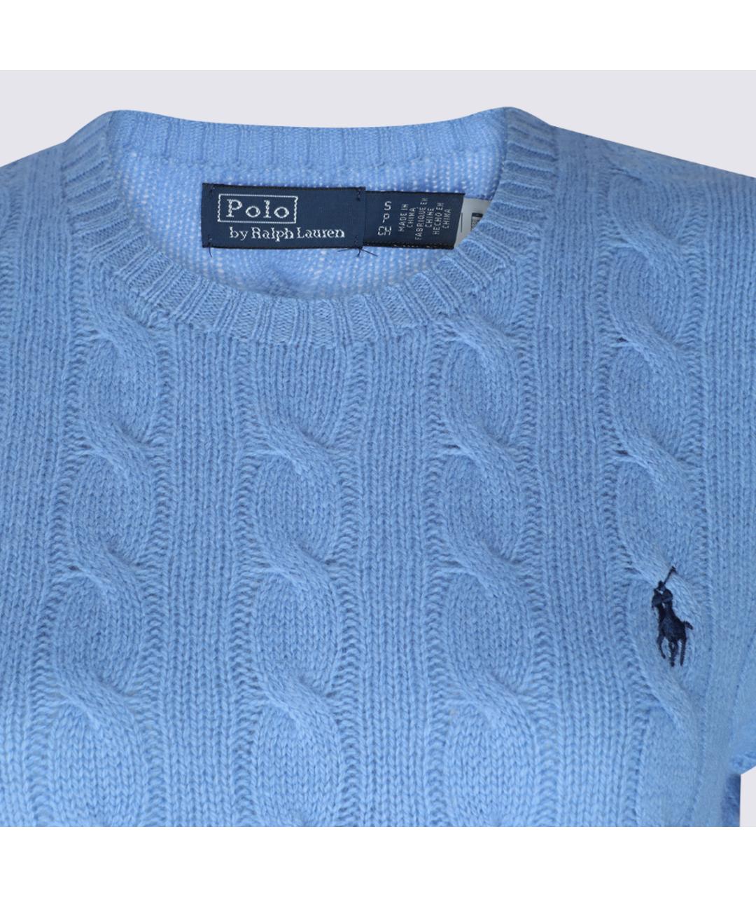 POLO RALPH LAUREN Голубой шерстяной джемпер / свитер, фото 3
