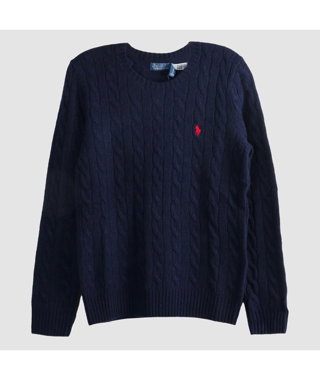 POLO RALPH LAUREN Темно-синий шерстяной джемпер / свитер, фото 4
