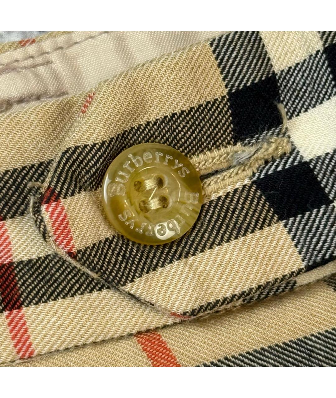 BURBERRY Бежевые хлопковые повседневные брюки, фото 3