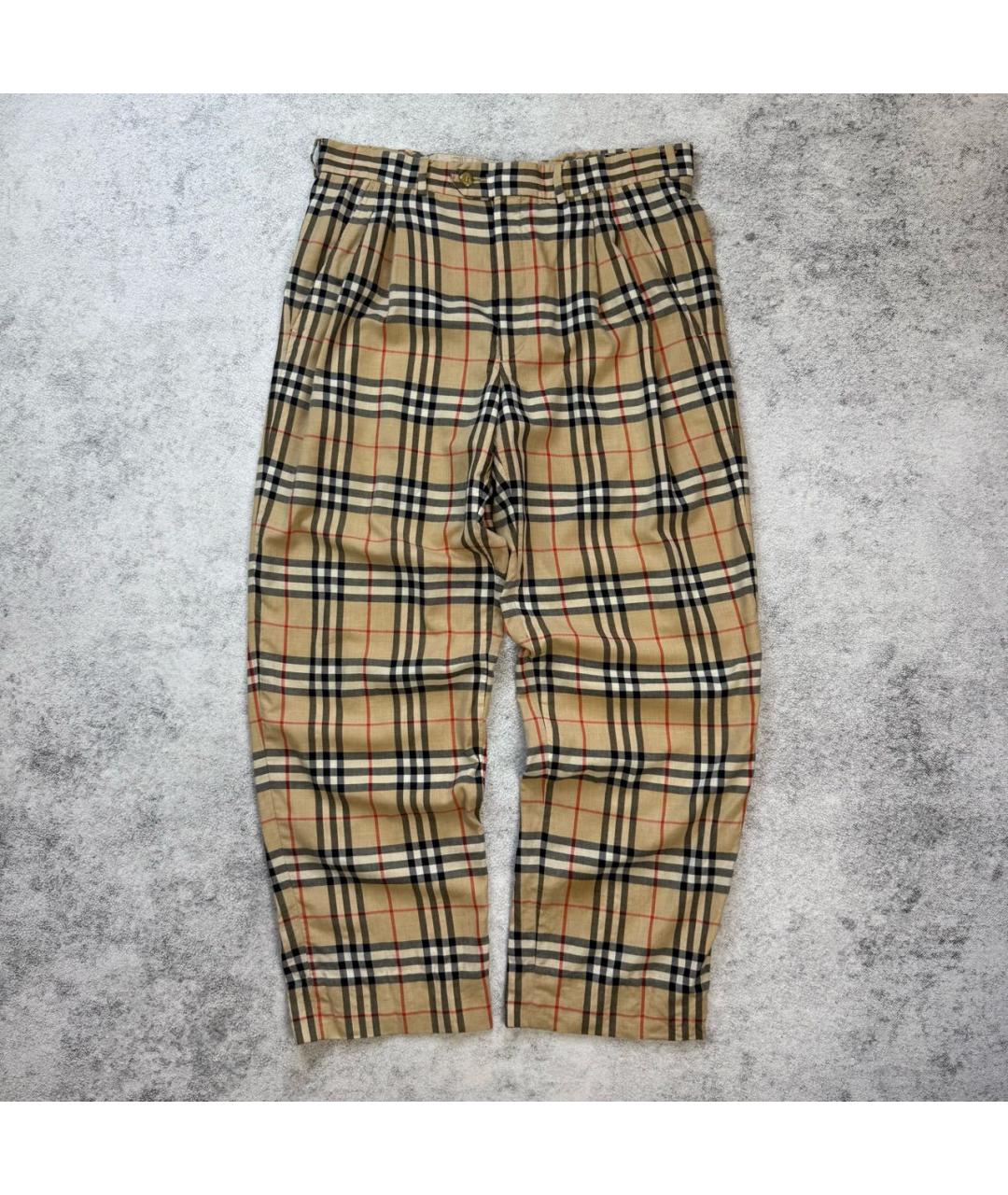 BURBERRY Бежевые хлопковые повседневные брюки, фото 9