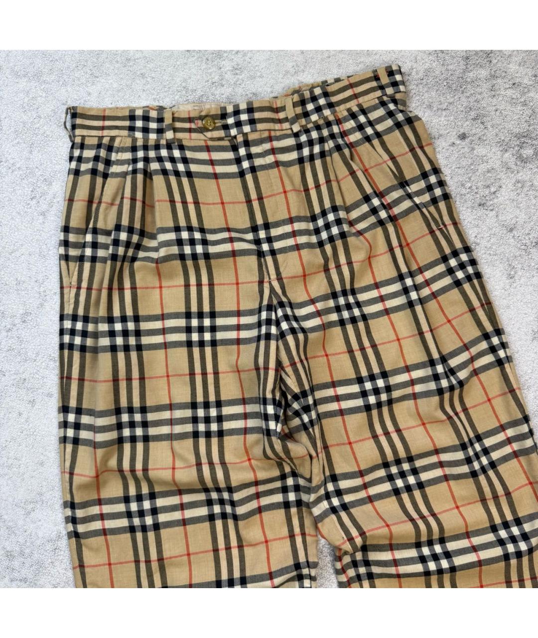 BURBERRY Бежевые хлопковые повседневные брюки, фото 2