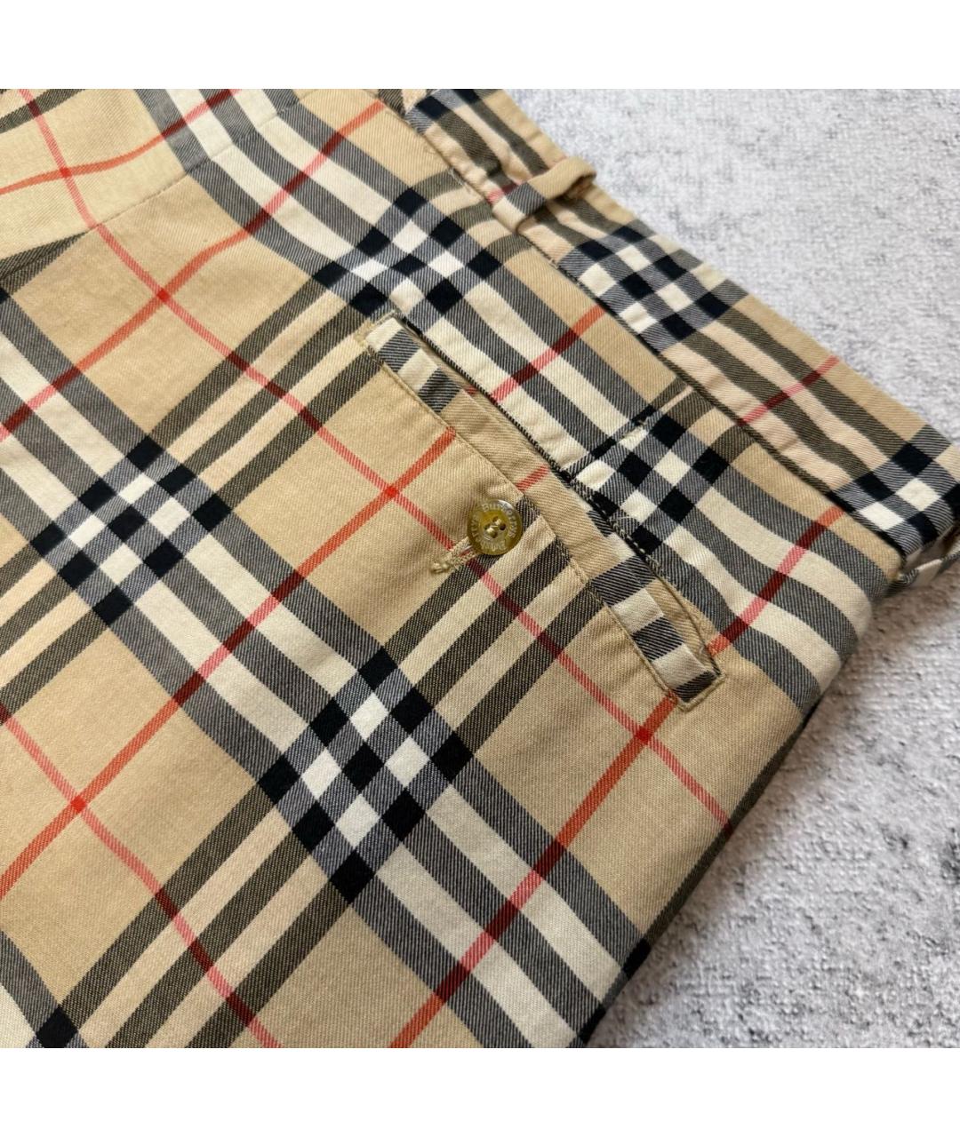 BURBERRY Бежевые хлопковые повседневные брюки, фото 6