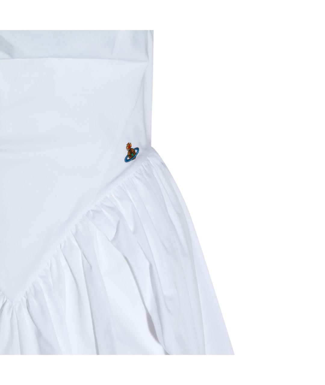VIVIENNE WESTWOOD Белое хлопковое повседневное платье, фото 3