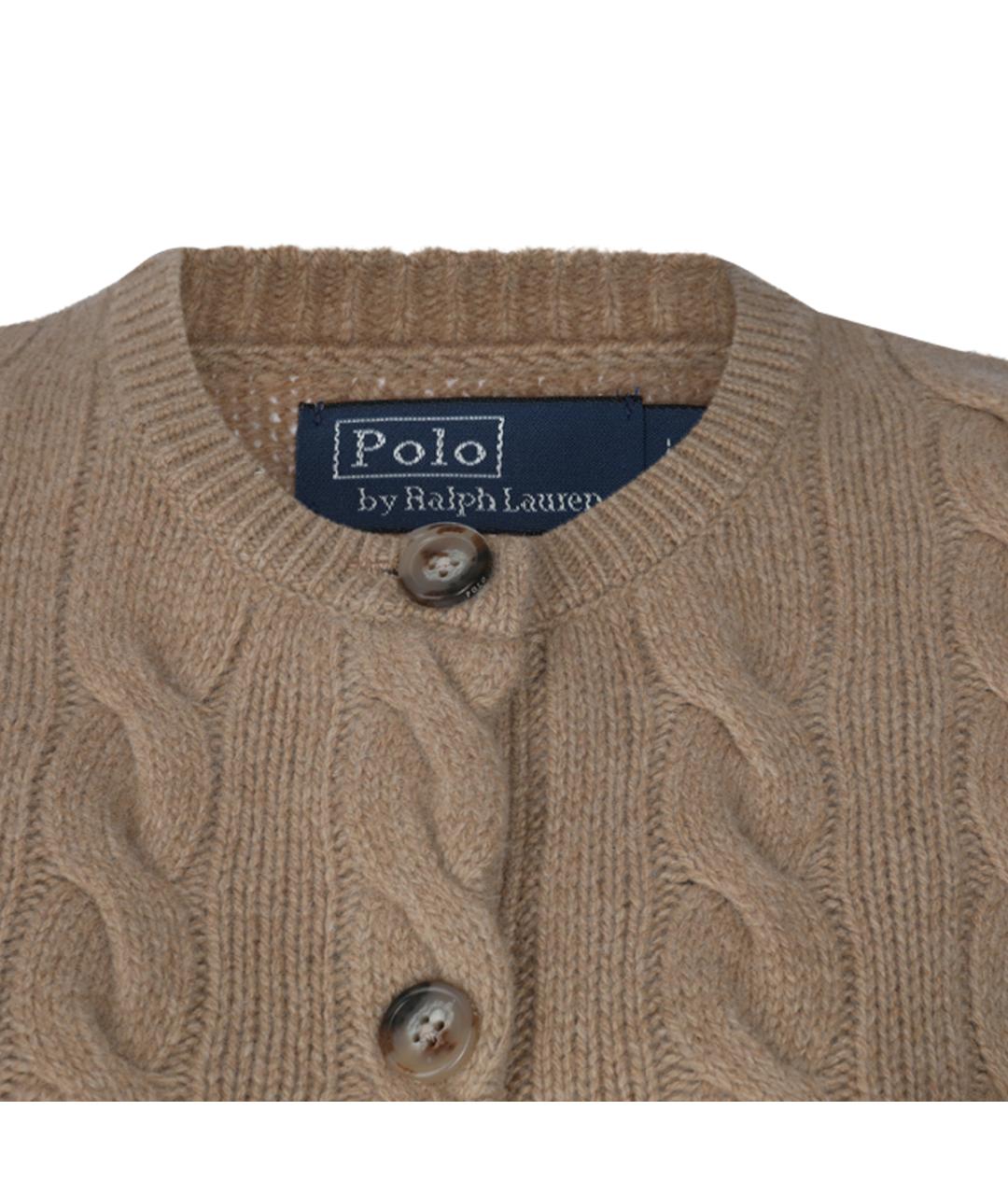 POLO RALPH LAUREN Бежевый шерстяной кардиган, фото 6