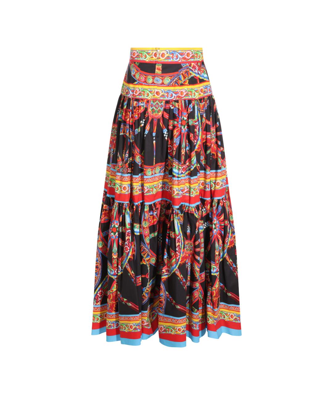 DOLCE&GABBANA Мульти хлопковая юбка миди, фото 2