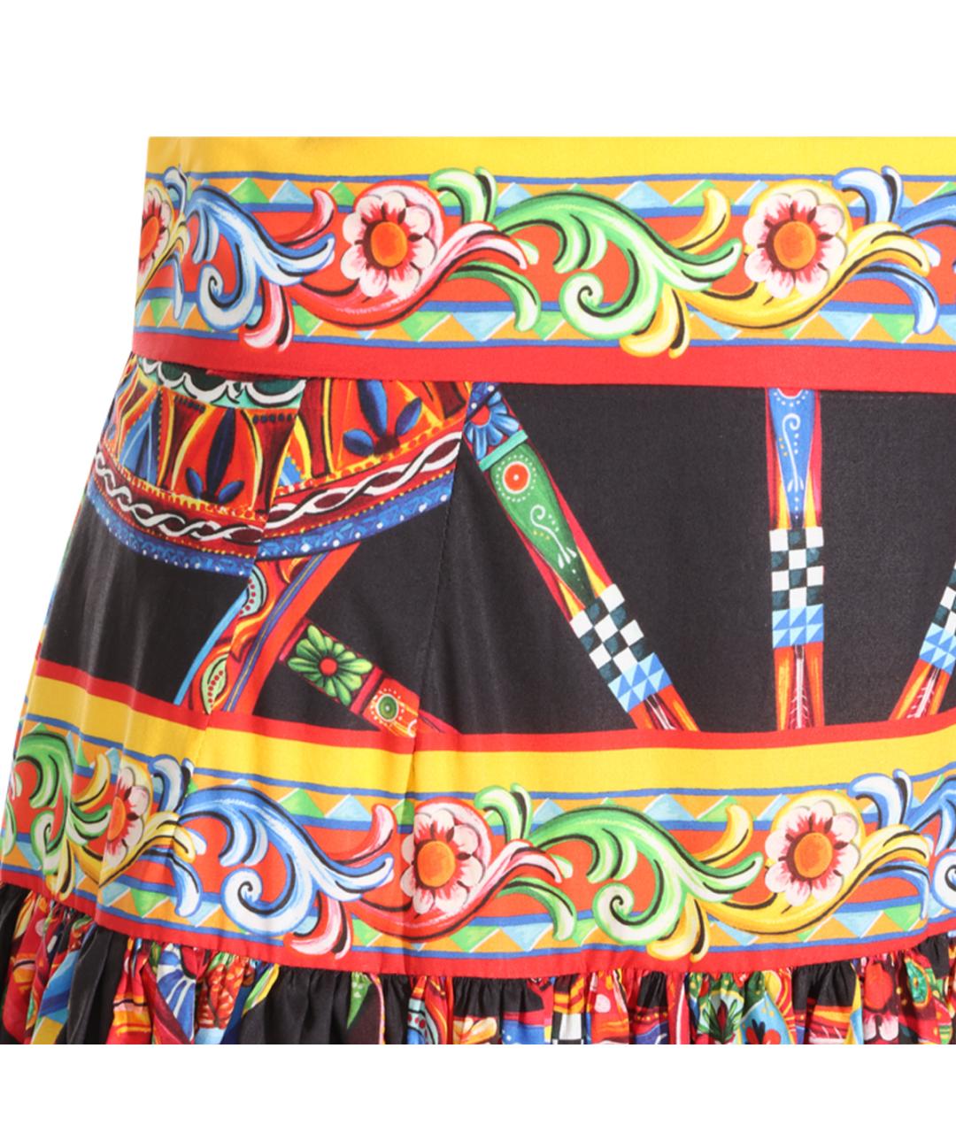 DOLCE&GABBANA Мульти хлопковая юбка миди, фото 3