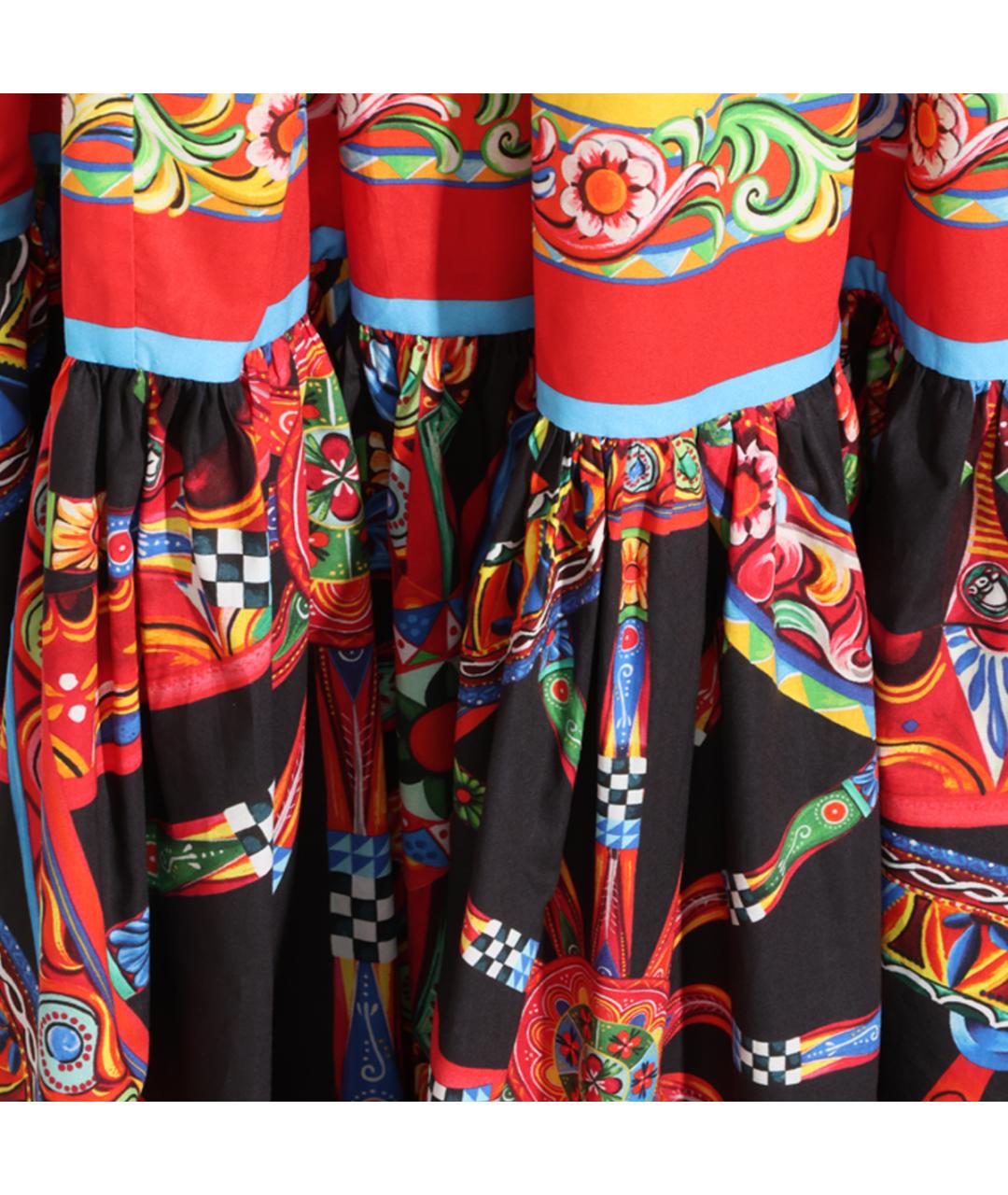 DOLCE&GABBANA Мульти хлопковая юбка миди, фото 4