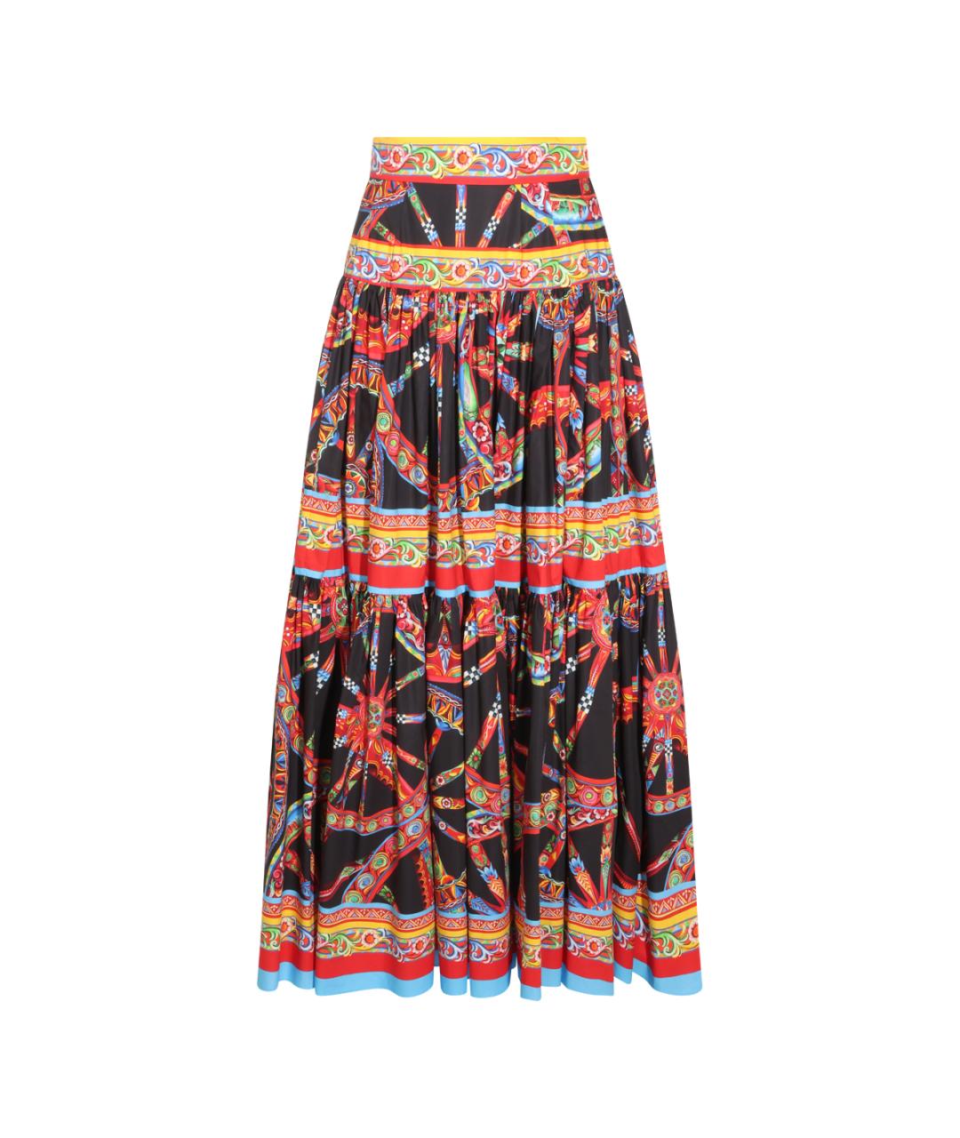 DOLCE&GABBANA Мульти хлопковая юбка миди, фото 1