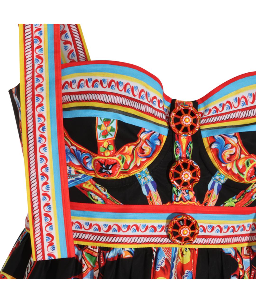 DOLCE&GABBANA Мульти хлопковое вечернее платье, фото 3