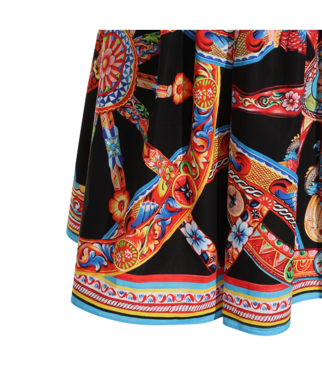 DOLCE&GABBANA Мульти хлопковое вечернее платье, фото 4