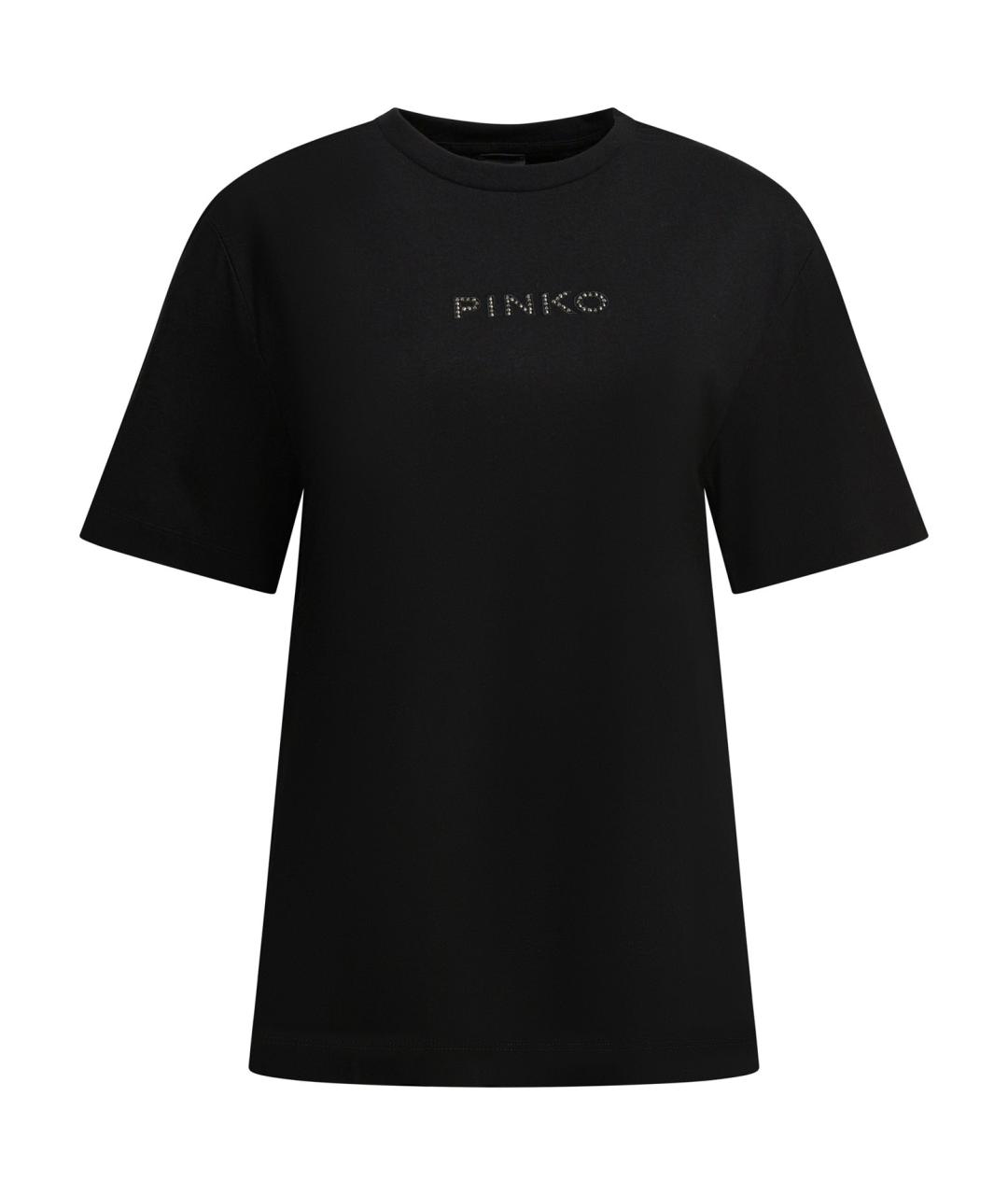 PINKO Черная хлопковая футболка, фото 1