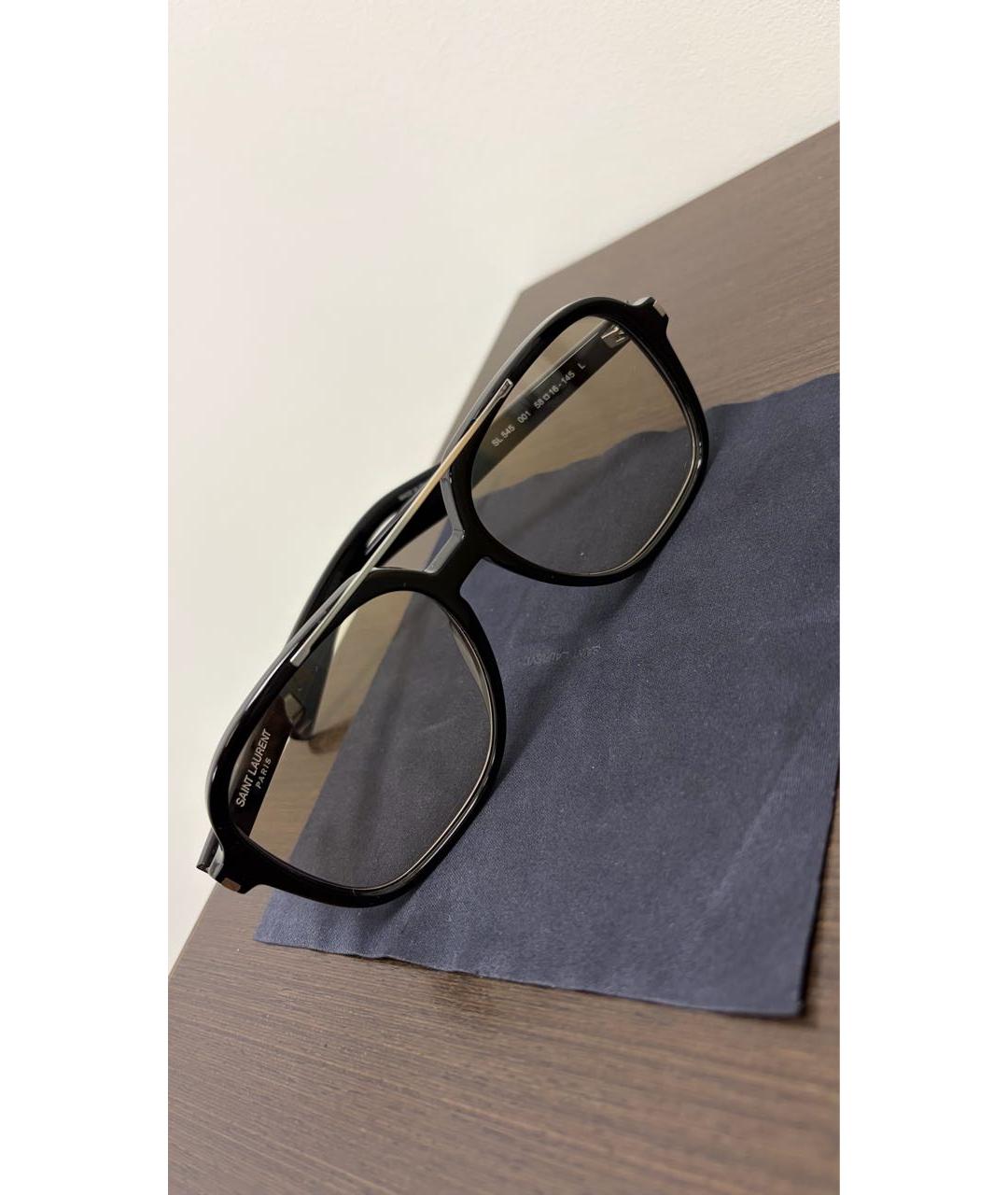 SAINT LAURENT Черные пластиковые солнцезащитные очки, фото 3
