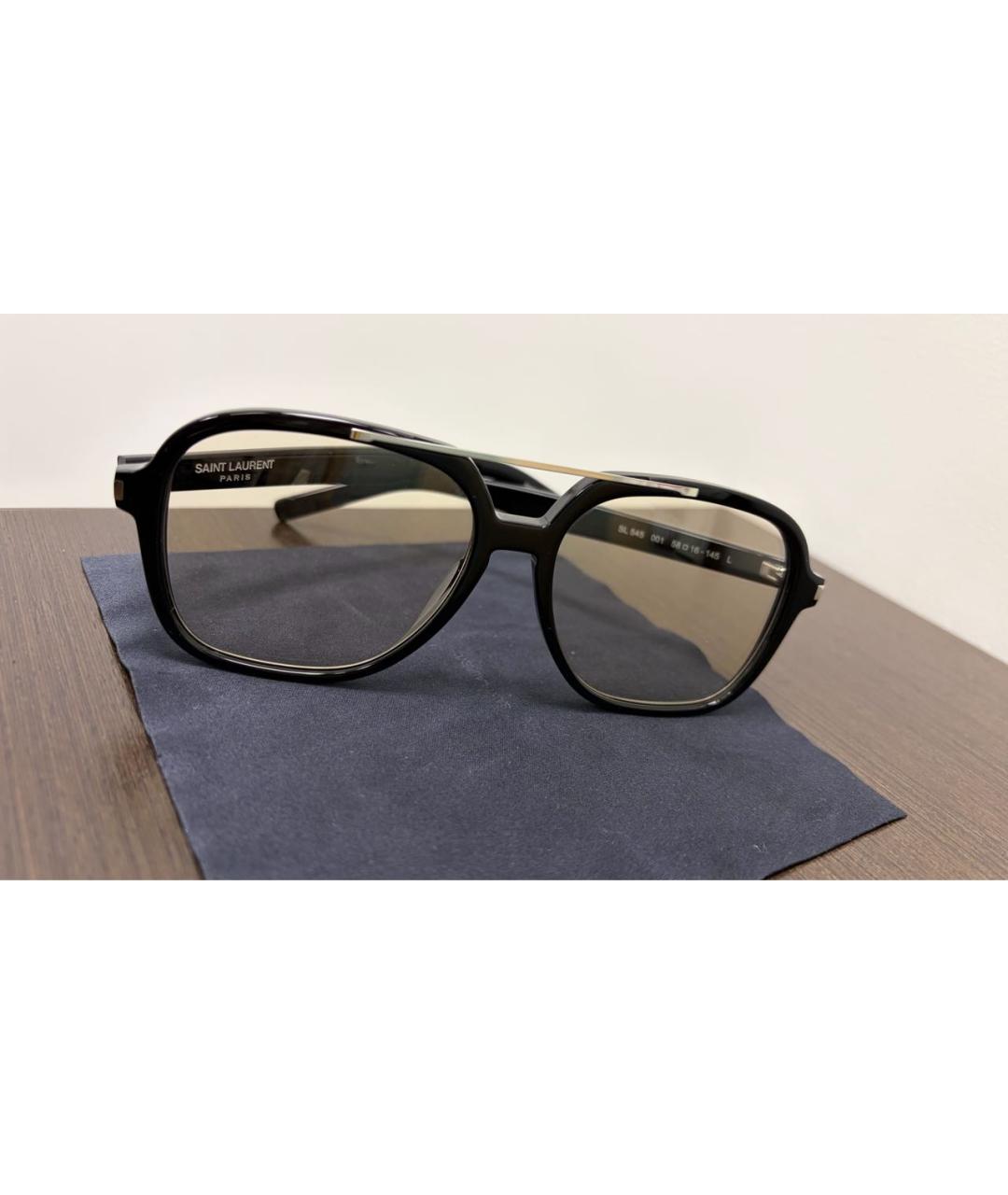 SAINT LAURENT Черные пластиковые солнцезащитные очки, фото 2