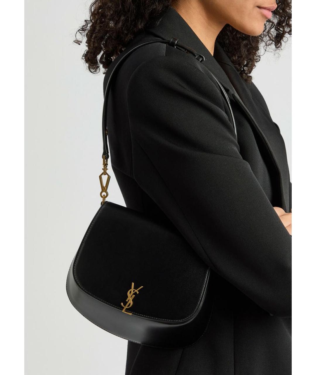 SAINT LAURENT Черная кожаная сумка через плечо, фото 8