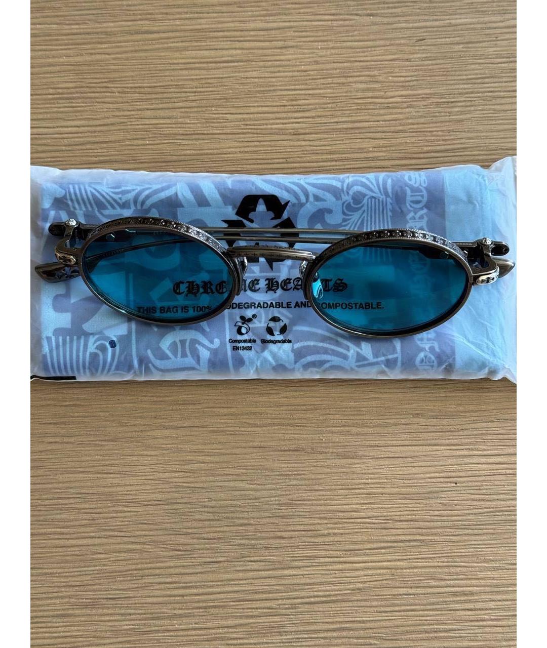 CHROME HEARTS Серебряные металлические солнцезащитные очки, фото 3