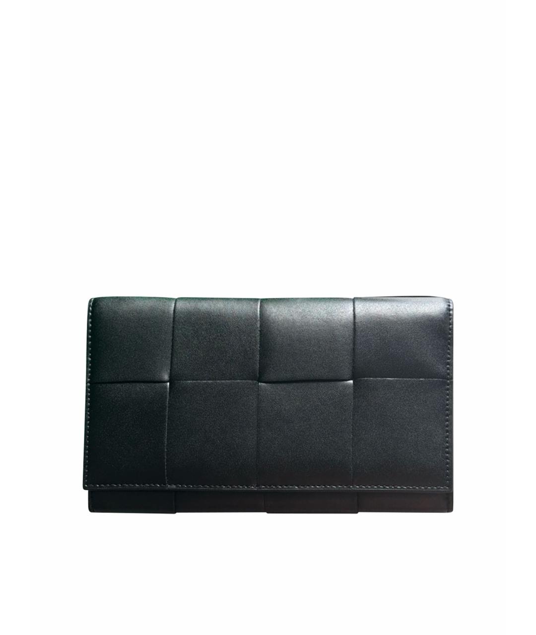 BOTTEGA VENETA Черный кожаный кошелек, фото 1
