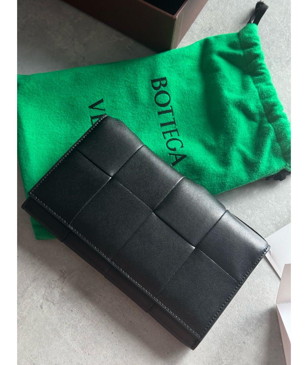 BOTTEGA VENETA Черный кожаный кошелек, фото 5